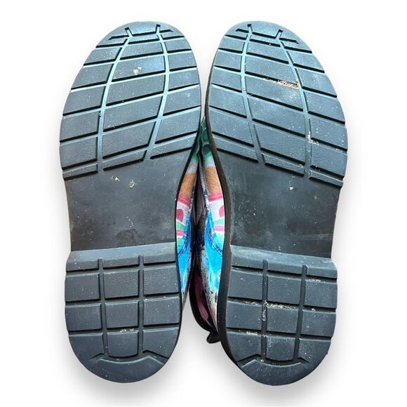 Abstract Funky Combat Boots Lace Up Mid Top Multicolor Vibrant  M 6.5/ W 8 - Picture 5 of 9